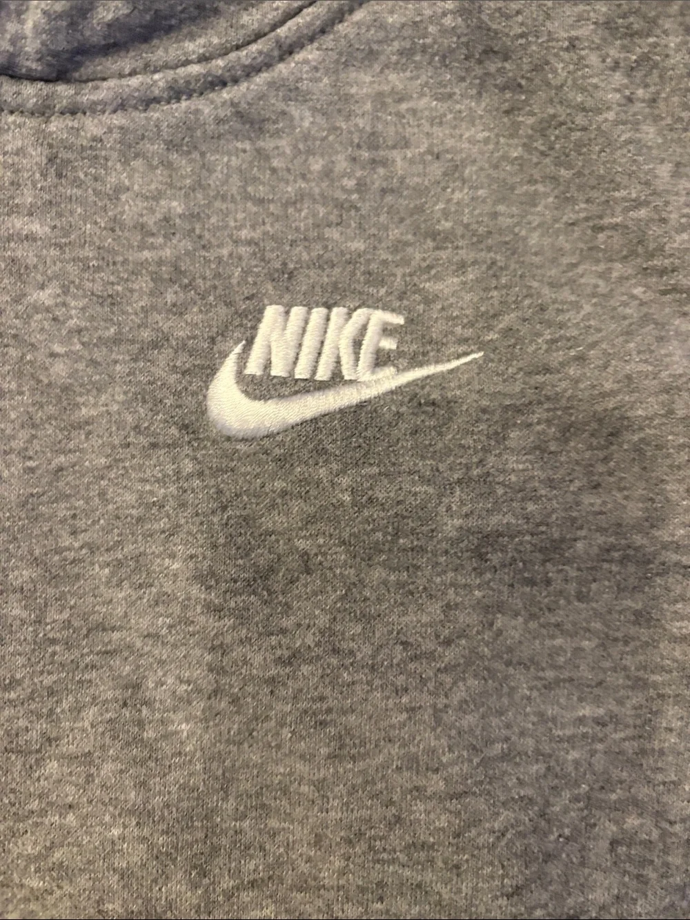 Kids Nike Heather Gray Pullover Hoodie with White Swoosh